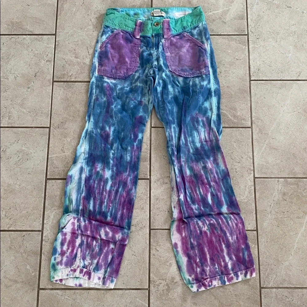 Banana Republic 100% Linen Tie Dye Pants